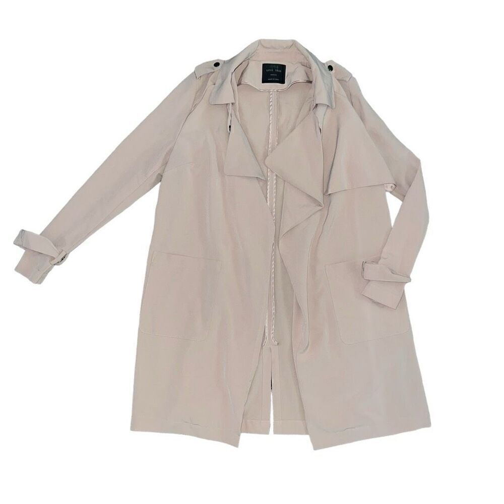 LOVE TREE Tan Trench Coat Size Medium